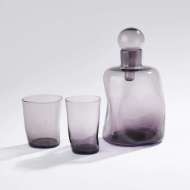 Picture of PINCHED DECANTER AND DRINKING GLASSES-PURPLE