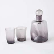 Picture of PINCHED DECANTER AND DRINKING GLASSES-PURPLE