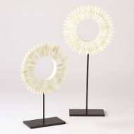 Picture of TWO LAYER BONE SUNBURST MOUNTED RINGS-WHITE