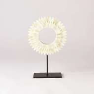 Picture of TWO LAYER BONE SUNBURST MOUNTED RINGS-WHITE