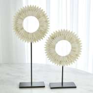 Picture of TWO LAYER BONE SUNBURST MOUNTED RINGS-WHITE