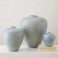 Picture of BULBOUS VASES-REACTIVE SILVER BLUE