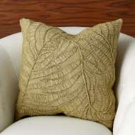 Picture of BEADED PALM LEAF PILLOW-KHAKI