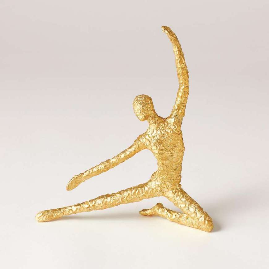 Picture of FIGURAL MALE DANCER-OUTSTRETCHED SINGLE LEG-TEXTURED GOLD