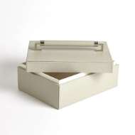 Picture of WRAPPED LEATHER HANDLE BOX-GREY