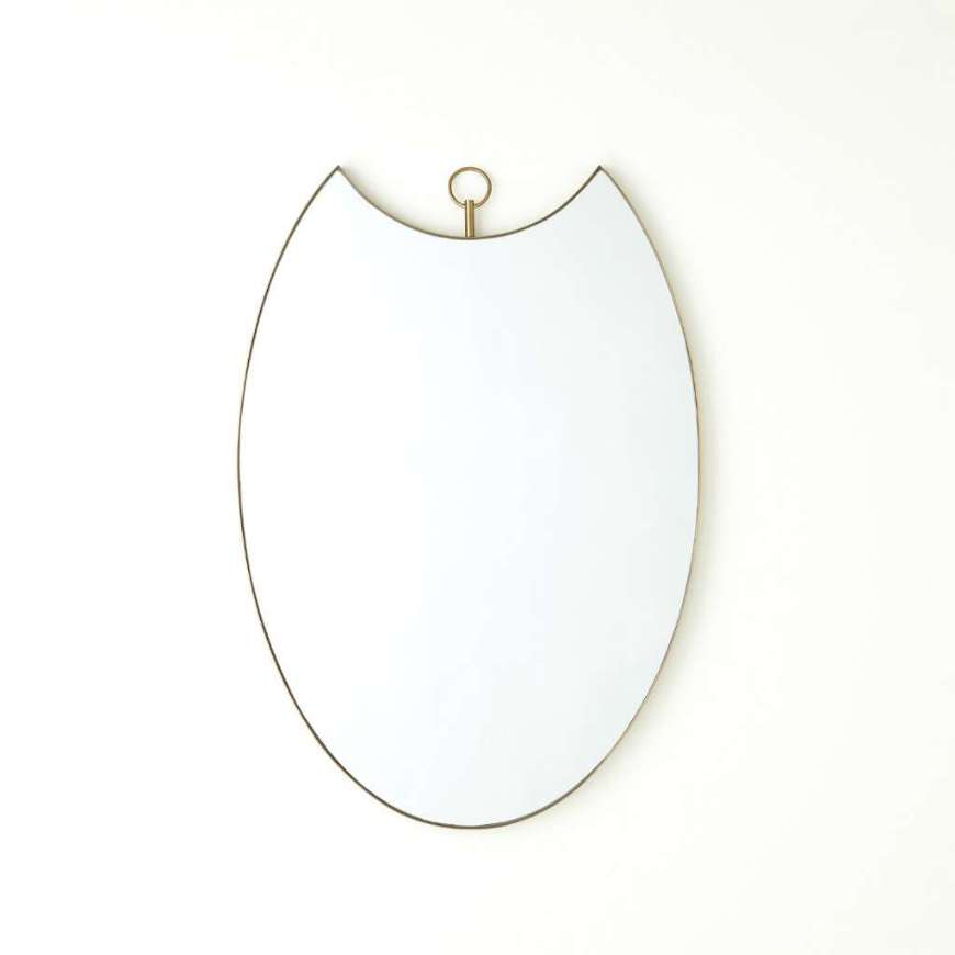 Picture of SHIELD MIRROR WITH GOLD METAL FRAME