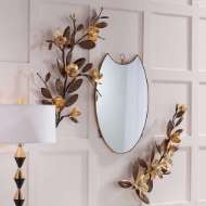 Picture of SHIELD MIRROR WITH GOLD METAL FRAME