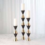 Picture of ITALIAN DIAMOND CANDLE HOLDER-BRONZE/BRASS