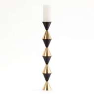 Picture of ITALIAN DIAMOND CANDLE HOLDER-BRONZE/BRASS