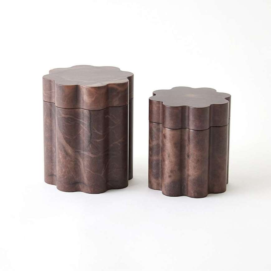 Picture of CUMULUS ALABASTER TALL BOXES-CHOCOLATE