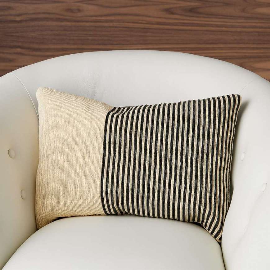 Picture of STRIPED BEADED LUMBAR PILLOW