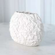 Picture of CRINKLED PAPER OVAL VASE-MATTE WHITE