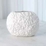 Picture of CRINKLED PAPER OVAL VASE-MATTE WHITE