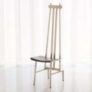 Picture of HIGH BACK CHAIR-NICKEL/DARK GREY LEATHER