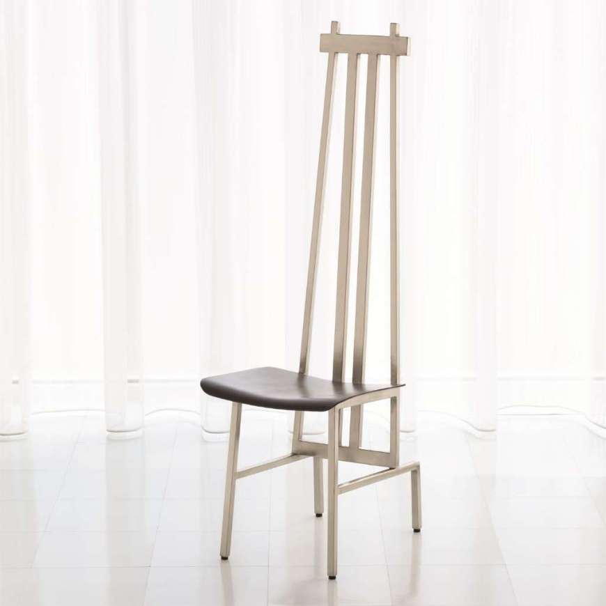 Picture of HIGH BACK CHAIR-NICKEL/DARK GREY LEATHER