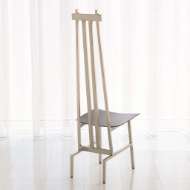 Picture of HIGH BACK CHAIR-NICKEL/DARK GREY LEATHER