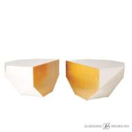 Picture of S/2 GEMA COFFEE TABLE-IVORY/GOLD