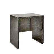 Picture of HORN INLAY BEDSIDE TABLE-BLACK/ANTIQUE BRASS