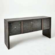 Picture of HORN INLAY CONSOLE-BLACK/ANTIQUE BRASS