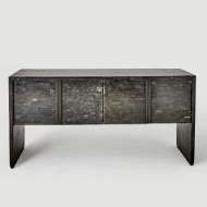 Picture of HORN INLAY CONSOLE-BLACK/ANTIQUE BRASS