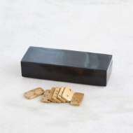 Picture of BOXED BONE DOMINO SET-BLACK