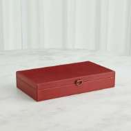 Picture of MARBLED LEATHER D RING BOXES-DEEP RED