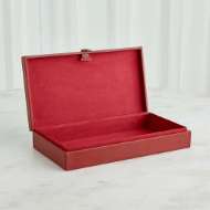 Picture of MARBLED LEATHER D RING BOXES-DEEP RED