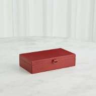 Picture of MARBLED LEATHER D RING BOXES-DEEP RED