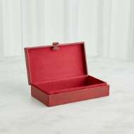 Picture of MARBLED LEATHER D RING BOXES-DEEP RED