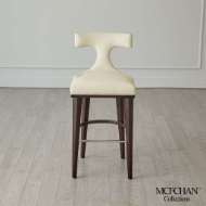 Picture of ANVIL BACK STOOLS-IVORY LEATHER & MUSLIN