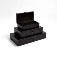 Picture of MARBLED LEATHER D RING BOX-BLACK