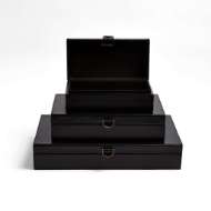 Picture of MARBLED LEATHER D RING BOX-BLACK