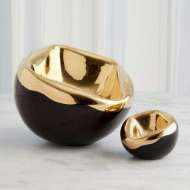 Picture of SQUISHED BOWLS-GOLD CRACKLE