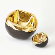 Picture of SQUISHED BOWLS-GOLD CRACKLE