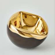 Picture of SQUISHED BOWLS-GOLD CRACKLE