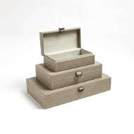 Picture of MARBLED LEATHER D RING BOX-LIGHT GREY