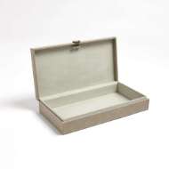 Picture of MARBLED LEATHER D RING BOX-LIGHT GREY