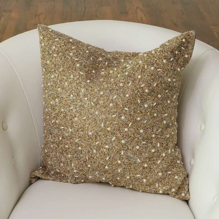 Picture of GOLDEN BEADED PILLOW