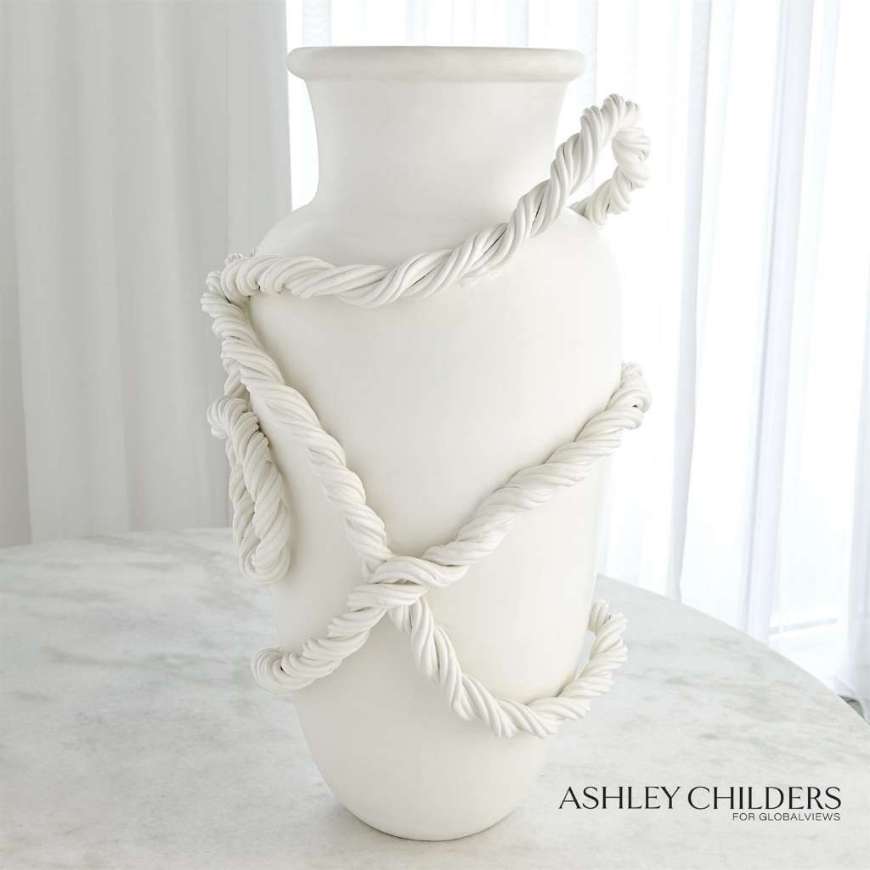 Picture of TWISTED AMPHORA VASE-MATTE WHITE