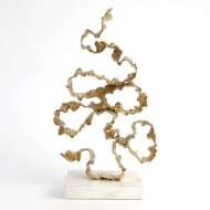 Picture of SQUIGGLES SCULPTURE- BRASS W/WHITE MARBLE