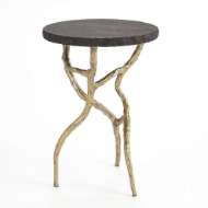 Picture of ROOT TABLE-FAUX BRASS W/BLACK MARBLE