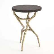 Picture of ROOT TABLE-FAUX BRASS W/BLACK MARBLE