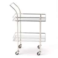 Picture of RECTANGULAR BAR CART W/MIRROR-NICKEL