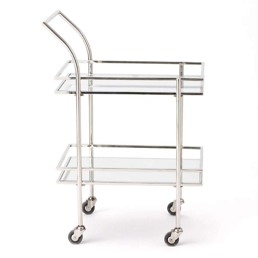 Picture of RECTANGULAR BAR CART W/MIRROR-NICKEL