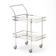 Picture of RECTANGULAR BAR CART W/MIRROR-NICKEL