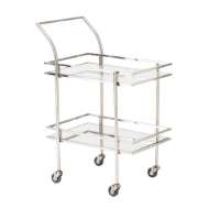 Picture of RECTANGULAR BAR CART W/MIRROR-NICKEL