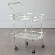 Picture of RECTANGULAR BAR CART W/MIRROR-NICKEL