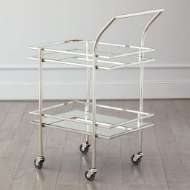 Picture of RECTANGULAR BAR CART W/MIRROR-NICKEL