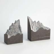 Picture of PAIR MOUNTAIN SUMMIT BOOKENDS-GREY MARBLE