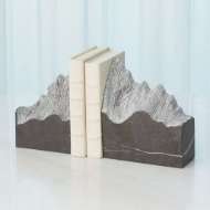 Picture of PAIR MOUNTAIN SUMMIT BOOKENDS-GREY MARBLE